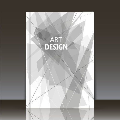 White geometric pattern brochure background vector