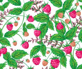 Wild berries seamless pattern vector