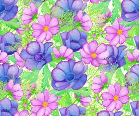 Wild flowers seamless background vector