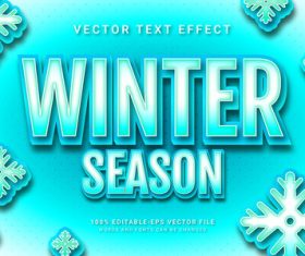 Winter season vector text effect