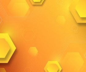Yellow hexagon background vector