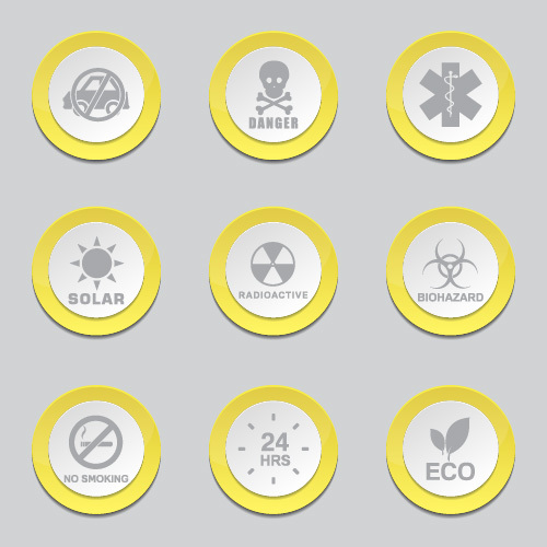 Yellow vector button Icon