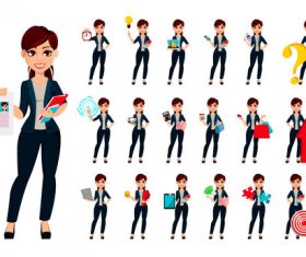 Young beautiful business woman vector