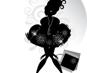 Young girl silhouette vector