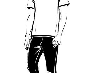 Young man sketch vector