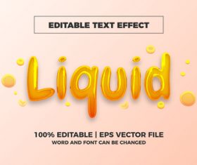 liquid editable text effect vector