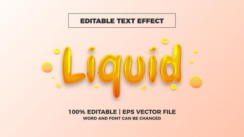 liquid editable text effect vector