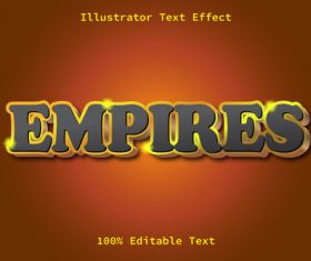 3D Empires editable text effect vector