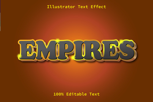 3D Empires editable text effect vector