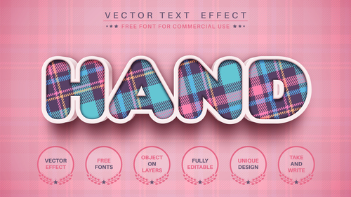 3d craft font style effect vector
