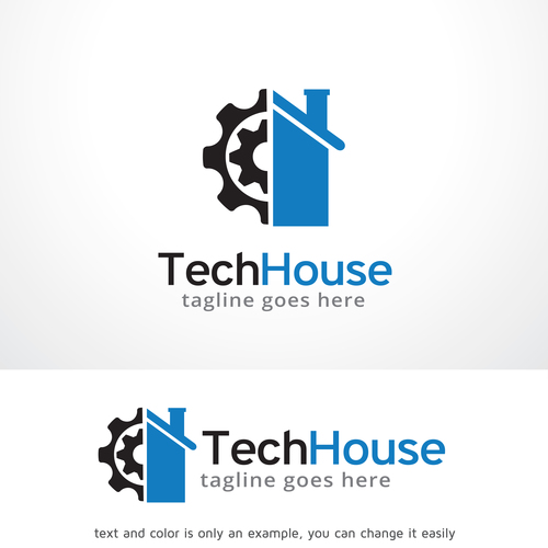 Abstract Tech House logo vector
