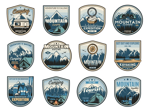 Adventure logos in vector