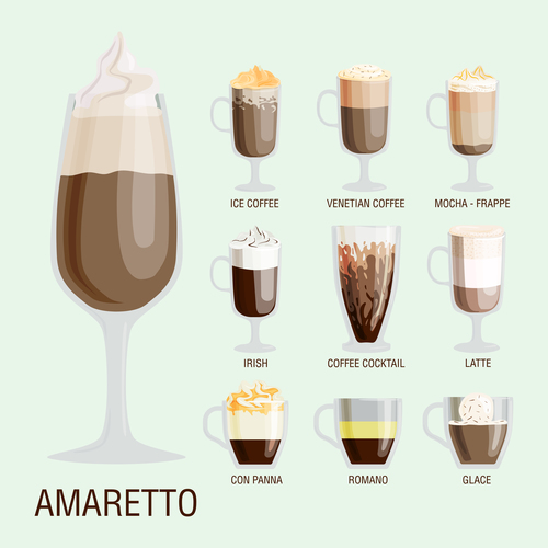 Amaretto coffee vector