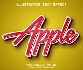 Apple text font style vector
