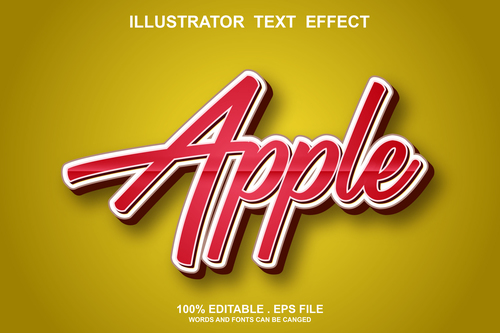 Apple text font style vector