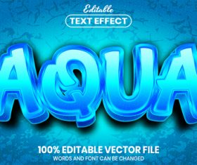 Aqua text font style vector