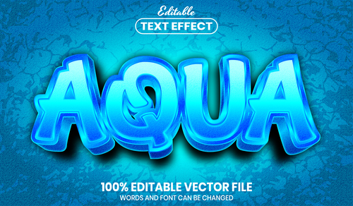 Aqua text font style vector