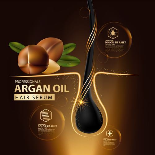 Argan oil essence ad template vector