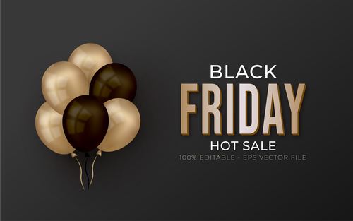 BLACK FRIDAY text font style vector