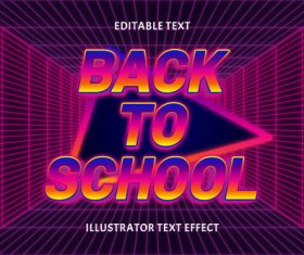 Back to school editable text effect vector