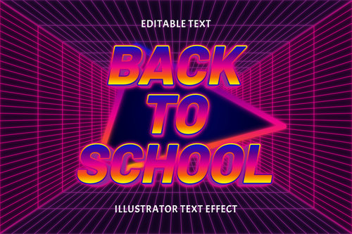 Back to school editable text effect vector