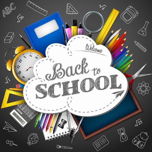 Back to school paper cut vector