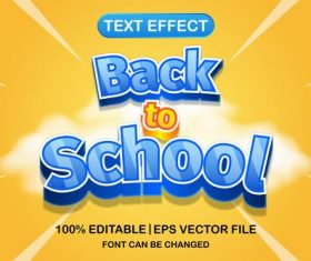 Back to school text effect vector