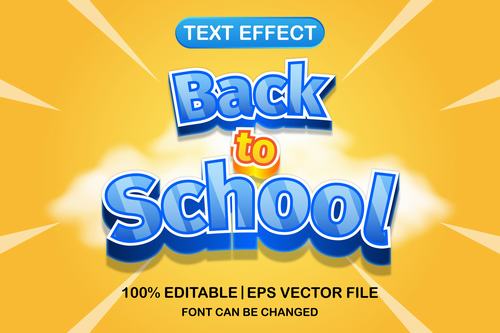 Back to school text effect vector