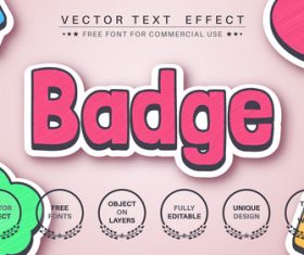 Badge vector text effect