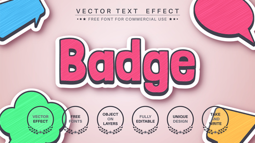 Badge vector text effect