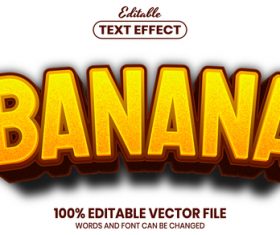 Banana text font style vector