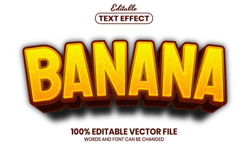 Banana text font style vector