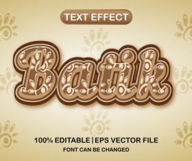 Batik text effect vector