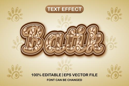 Batik text effect vector