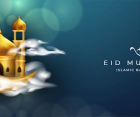 Beautiful Eid mubarak card background vector
