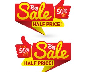 Big sale half price label vector