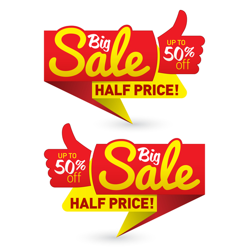 Big sale half price label vector