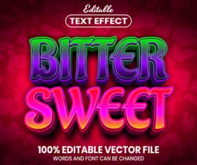Bitter sweet text font style vector