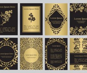 Black and gold oriental style vector