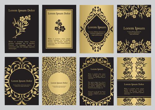 Black and gold oriental style vector