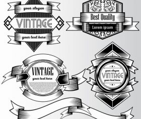 Black and white commercial label vector