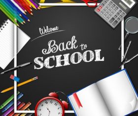 Black background back to school vector