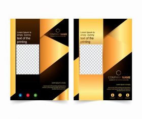 Black gold cover company brochure design vector