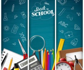 Blue background back to school banner vector