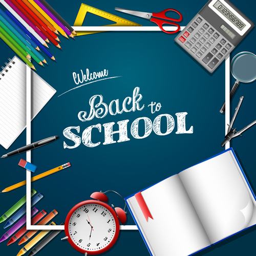 Blue background back to school vector