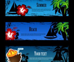 Blue background summer banner vector