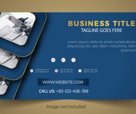 Blue business card design vector