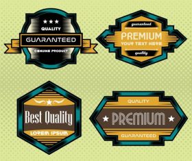 Blue yellow commercial label vector