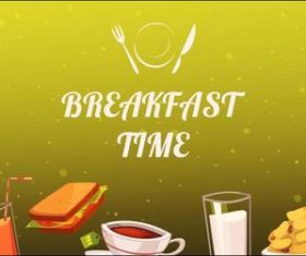 Breakfast time illustration vector