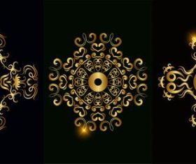 Bright gold mandala ornament vector